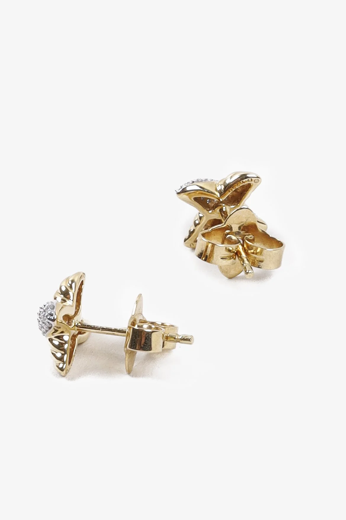David Yurman 18K Yellow Gold Diamond Petite X Stud Earrings